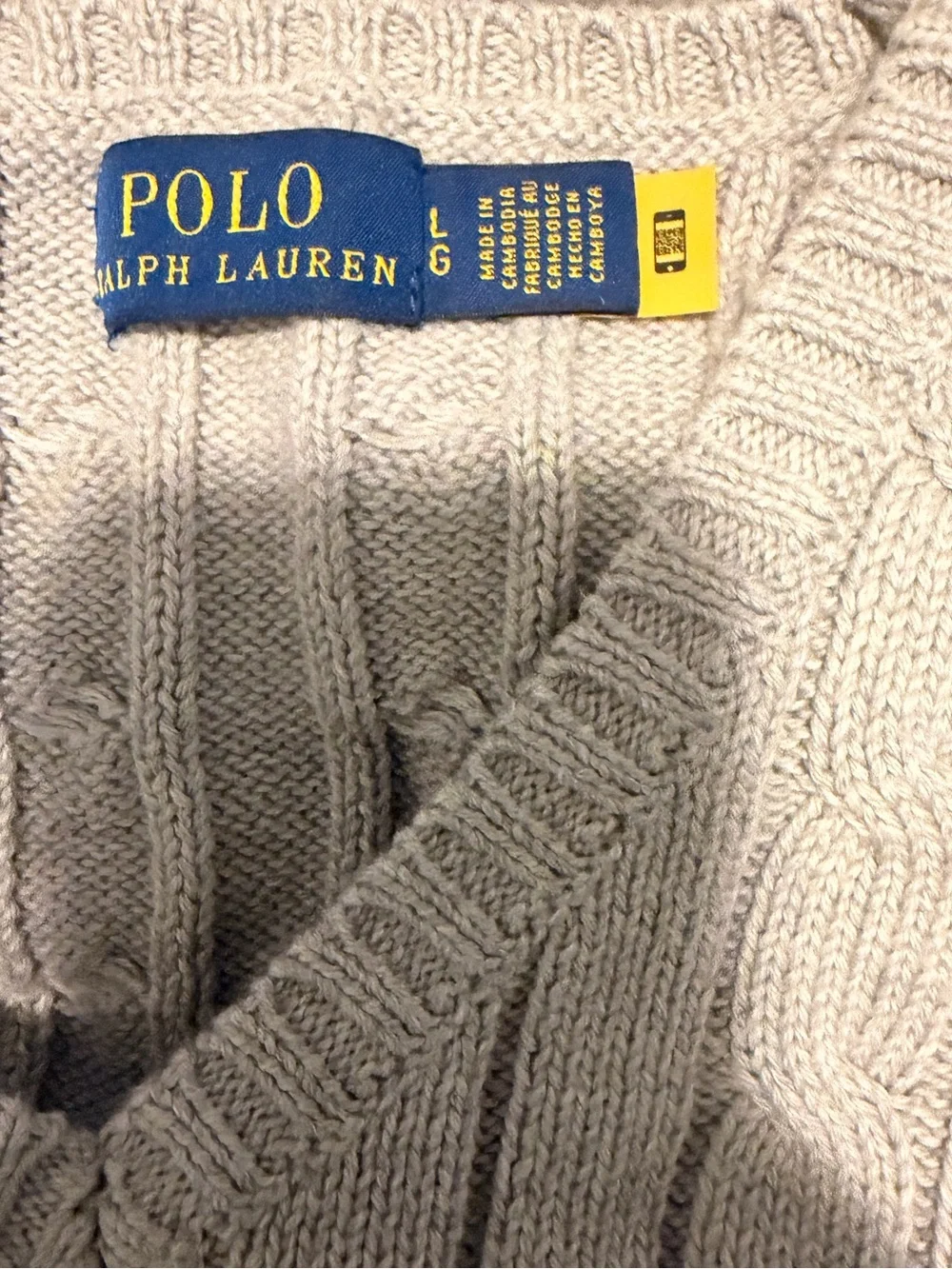 Polo by Ralph Lauren Womens Cable Knit Sweater - Light Grey - Picture 2 of 2